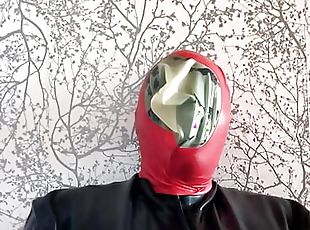 Double latex mask breath play 