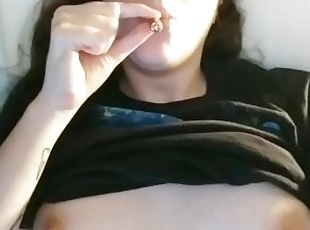 Smoking ???? With My Tits Out