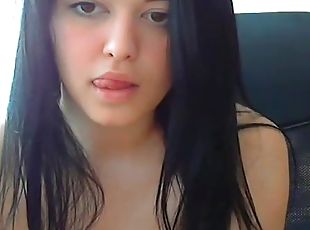 Long haired teen becomes very horny and masturbates
