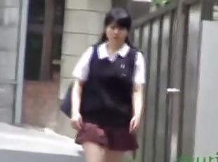 Girl Asian upskirt and boobs on sharking video