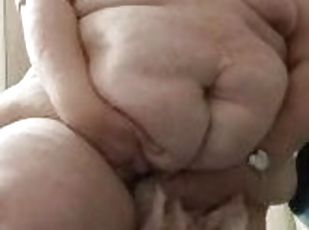 Fat Pig Nancy masturbates with daughter’s underwear