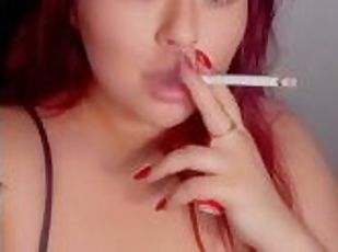 Big Tit Goddess Smoking a Cigarette