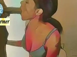 big dick toon cums in her mouth