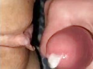 Lexi’s tiny soft wet pussy gets a fat load of cum all over her clit