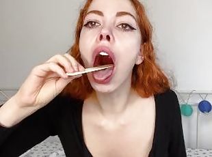 THROAT GAGGING WITH TONGUE DEPRESSOR - teaser