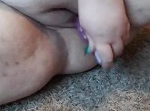 My girlfriend fucking herself with a dildo and squirting