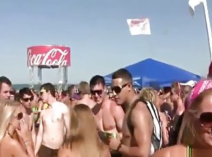 Drunk Teens at Public Boat and beach Party