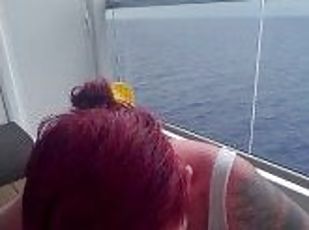 Sucking cock on the cruise ship balcony