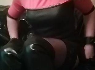 I masturbate in stockings and boots and a dress