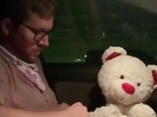 Public Plushie Porn - Fucking My Teddy Bear in My Car in a Parking Garage at a Local College