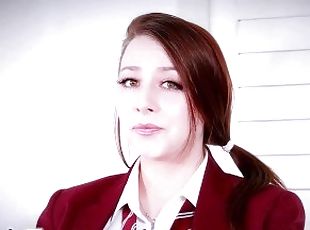 Schoolgirl JOI - 19 Year Old British Girl in Uniform Tells You How To Wank Your Cock
