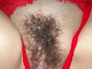 I let my Neighbor jerk off on me and He cum on My hairy pussy