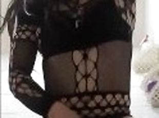 Beautiful crossdresser in lingerie enjoys with her dildo in her ass. part 2