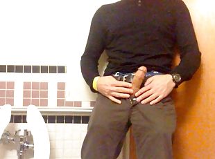 Jack-off in a hospital public toilet. Almost caught, I forgot to lock the door. I still finished jerking