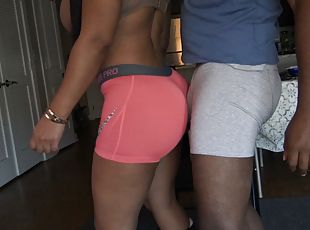 Big booty grinding dance in shorts