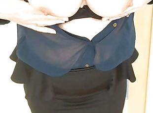Mrs Sandie, 50+, ready in a blouse and skirt for work. Please leave comments about my mature body xx