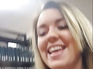 This kinky babe loves masturbating in her college library