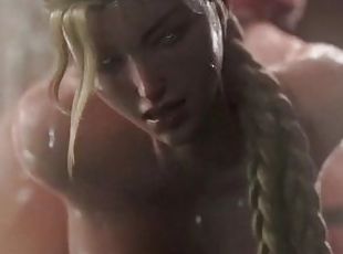 Cammy Street Fighter Porn pussy Creampied and anal fingering 3D Animation
