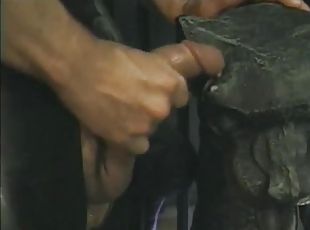 Vintage leather sex in his dungeon