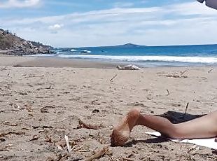 Naked fun at the beach. Humping and pissing