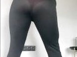 BBW milf showing you her big ass in leggings and teasing you